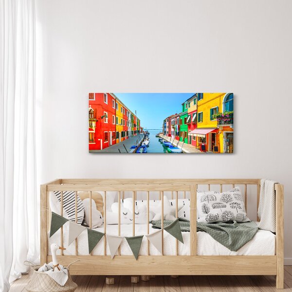Kép - Burano sziget, Velence, Olaszország (120x50 cm)