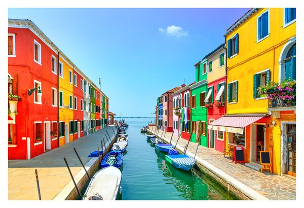 Kép - Burano sziget, Velence, Olaszország (90x60 cm)