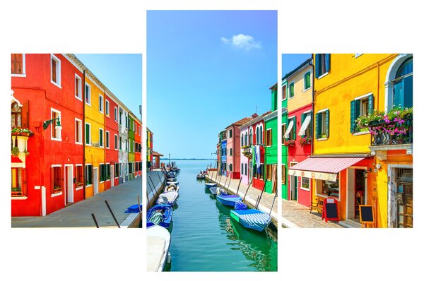 Kép - Burano sziget, Velence, Olaszország (90x60 cm)