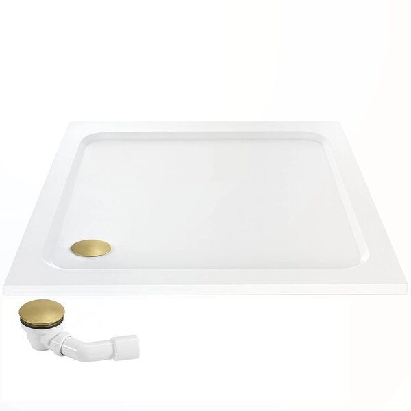 Zuhanytálca Rea Belmond White 80x80 Brush Gold