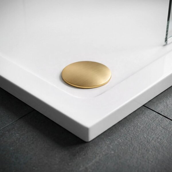 Zuhanytálca Rea Belmond White 80x80 Brush Gold