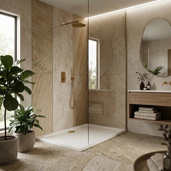 Zuhanytálca Rea Belmond White 80x100 Brush Gold