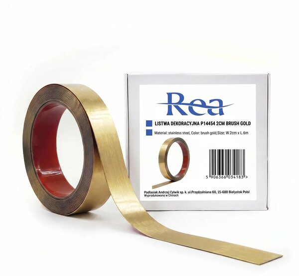 Öntapadós dekorációs szegélyléc Rea P14454 2cm Brush Gold