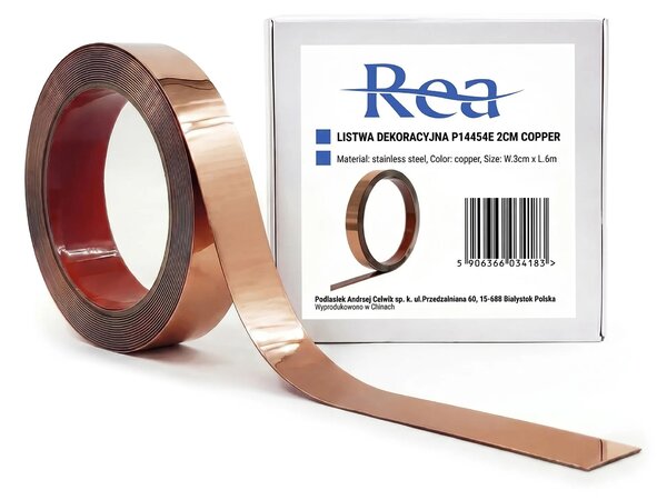 Öntapadós dekorációs szegélyléc Rea P14454E 2cm Copper