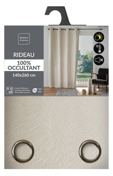 Bézs bársony függöny 140x260 cm Olympe – douceur d'intérieur
