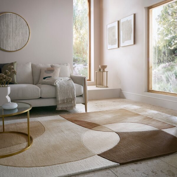 Barna-bézs gyapjú szőnyeg 120x170 cm Glow – Flair Rugs