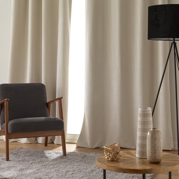 Bézs bársony függöny 140x260 cm Olympe – douceur d'intérieur