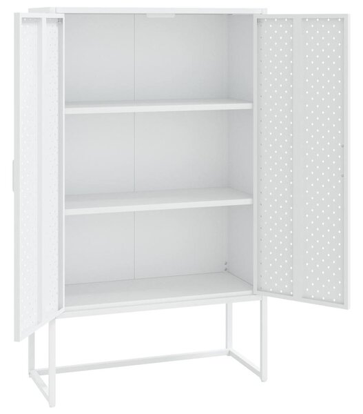 Fehér acél magasszekrény 80 x 35 x 135 cm