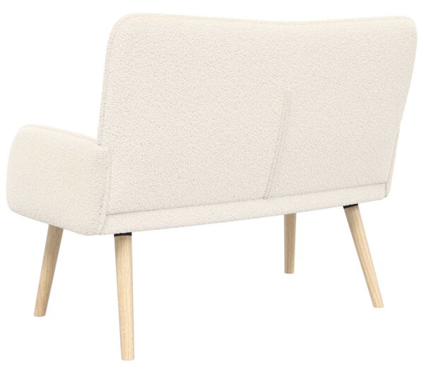 Kétüléses Kanapé Krémszínű 115 x 61 x 87 cm Bouclé