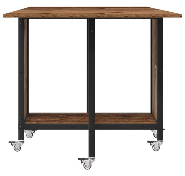 Összecsukható étkezőasztal görgőkkel 130 x 80 x 76,5 cm acél PB