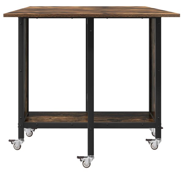 Összecsukható étkezőasztal görgőkkel 130 x 80 x 76,5 cm acél PB