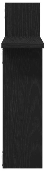 2 db fekete tölgyfa fali polc 50 x 12 x 50 cm