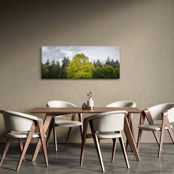 Egy zöld fa képe a mező közepén (120x50 cm)