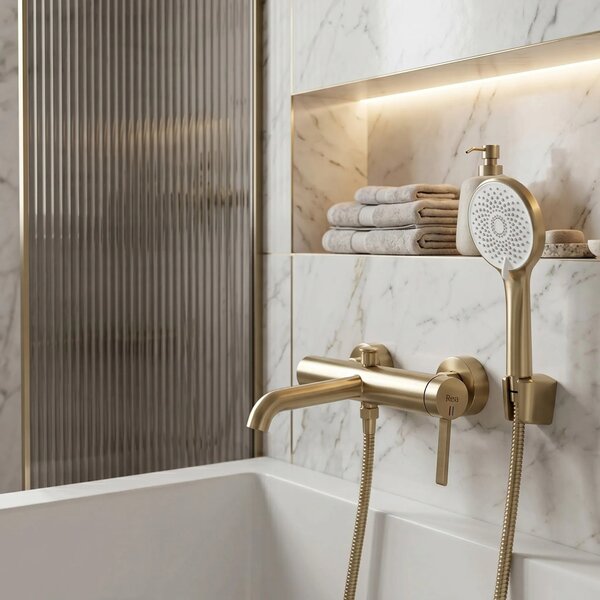 Fürdőkád csaptelep Rivo Brush Gold
