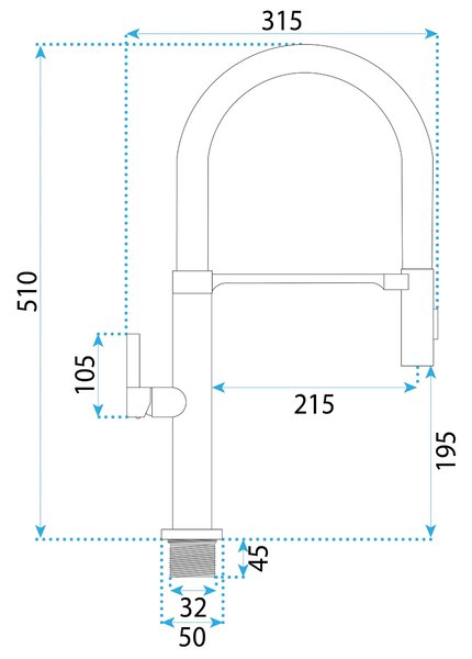 Konyhai csaptelep REA Lago Brush Nickel