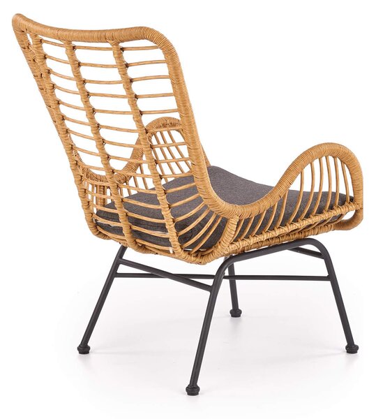 IKARO kerti rattan fotel - natúr