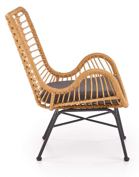 IKARO kerti rattan fotel - natúr