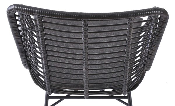 IKARO kerti rattan fotel - fekete