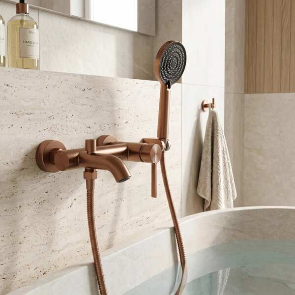 Fürdőkád csaptelep Rea Foster Brush Copper