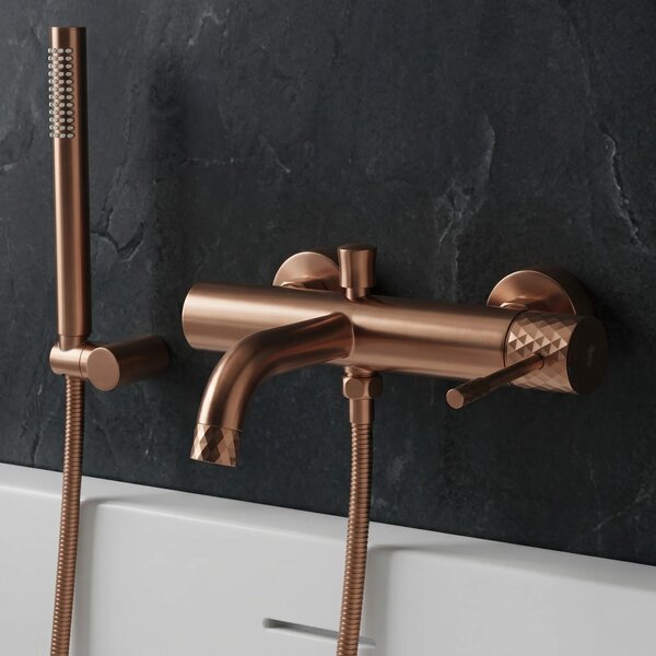 Fürdőkád csaptelep Rea Lungo Diamond Brush Copper
