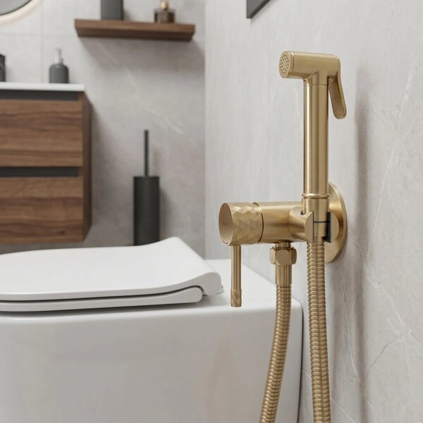 Bidé csap Rea Lungo Loop Diamond Brush Gold