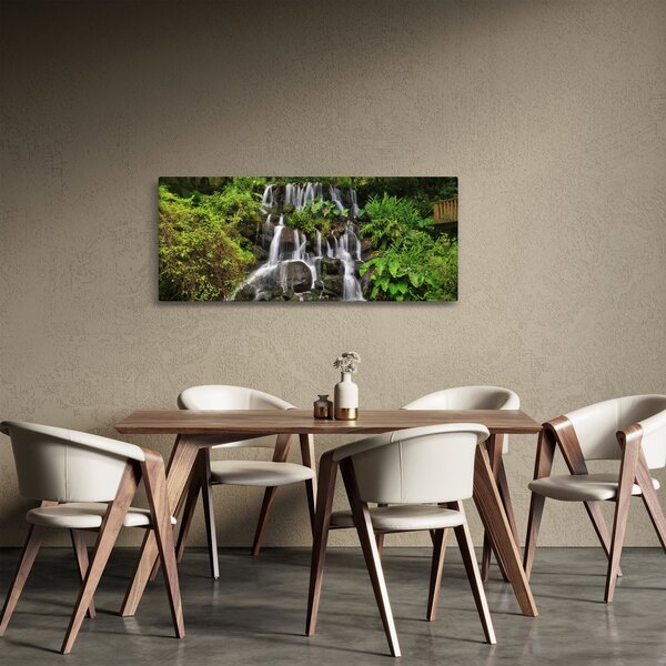 Egy kép a vízesésekről egy trópusi erdőben (120x50 cm)
