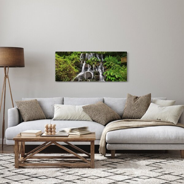 Egy kép a vízesésekről egy trópusi erdőben (120x50 cm)