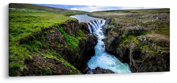 Egy kép a vízesésről a sziklák között (120x50 cm)