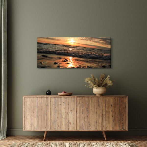 Kép - Naplemente az óceán mellett (120x50 cm)