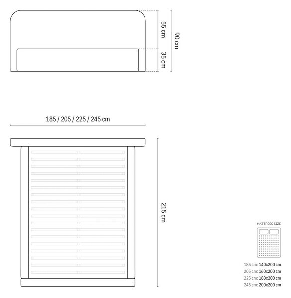 Téglavörös kárpitozott ágyneműtartós franciaágy ágyráccsal 200x200 cm Elizabeth – Micadoni