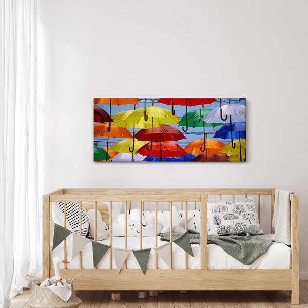 Színes esernyők képe (120x50 cm)