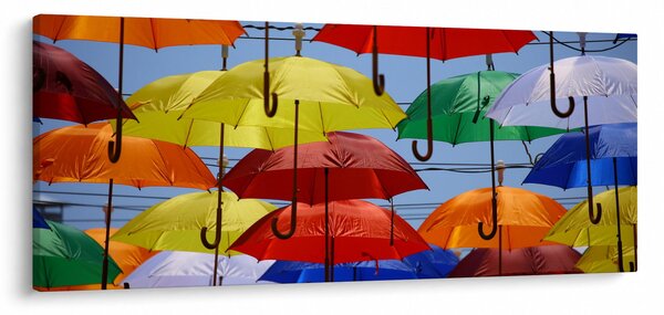 Színes esernyők képe (120x50 cm)