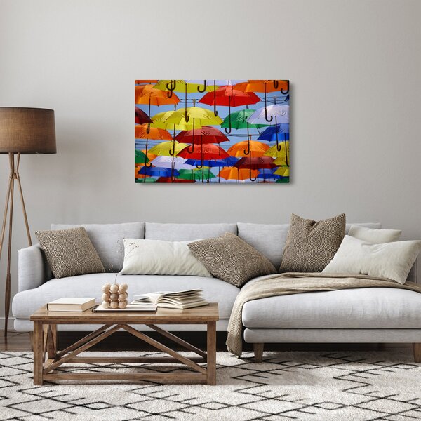 Színes esernyők képe (90x60 cm)