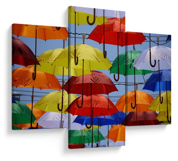 Színes esernyők képe (90x60 cm)