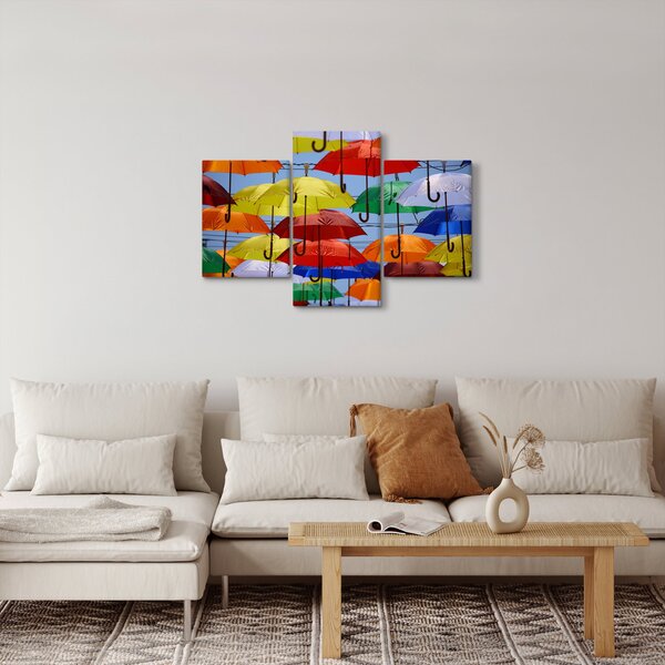 Színes esernyők képe (90x60 cm)