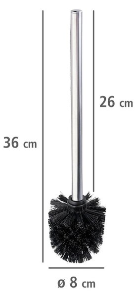 Fényes ezüstszínű rozsdamentes acél tartalék WC-kefe szett 4 db-os Ø8cm – Wenko