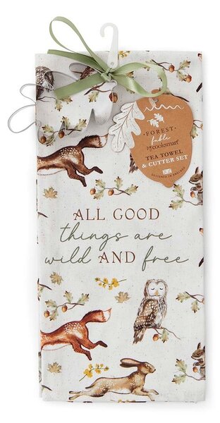Pamut konyharuha és sütikiszúró szett 2 db-os 45x65 cm Forest Fable – Cooksmart ®