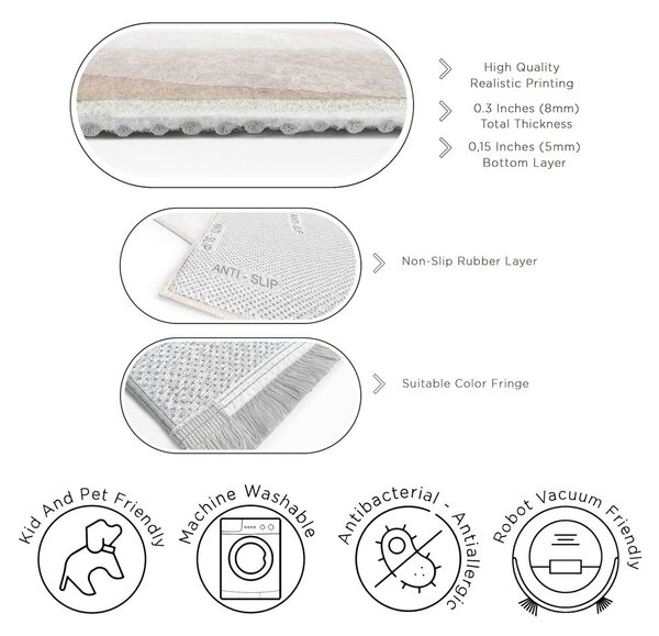 Krémszínű mosható szőnyeg 60x100 cm Komodo Beach – Mila Home