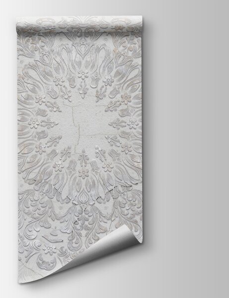 Fotótapéta Fehér és szürke kör alakú minta, 3D fotótapéta, Népszerű fotótapéta, w01249 - Tapeko.hu