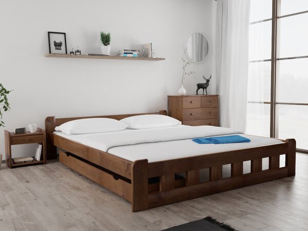 Naomi magasított ágy 180x200 cm, tölgyfa Ágyrács: Ágyrács nélkül, Matrac: Deluxe 15 cm matrac