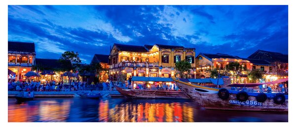 Egy kép Hoi An éjszakai városáról, Vietnam (120x50 cm)