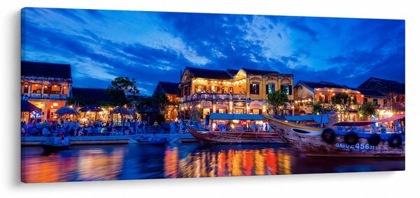 Egy kép Hoi An éjszakai városáról, Vietnam (120x50 cm)