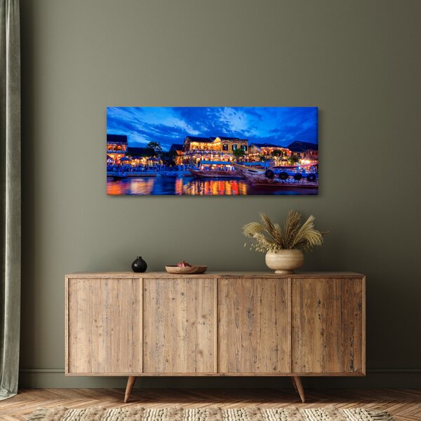 Egy kép Hoi An éjszakai városáról, Vietnam (120x50 cm)