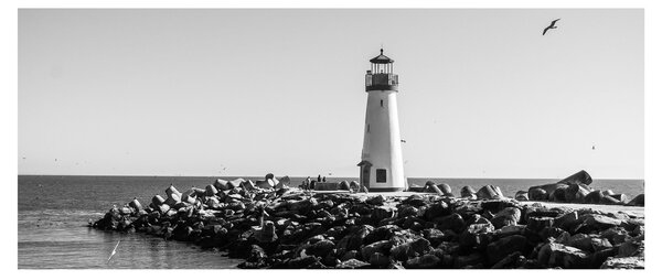 Kép - Világítótorony a tengerparton, Santa Cruz, California (120x50 cm)
