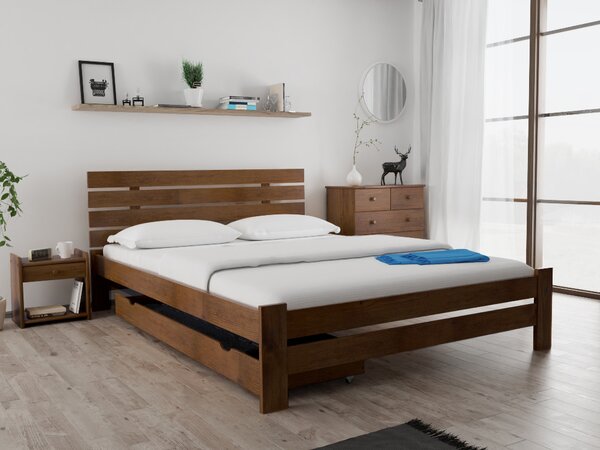 PARIS magasított ágy 140x200 cm, tölgyfa Ágyrács: Léces ágyrács, Matrac: Somnia 17 cm matrac