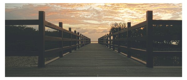 Egy fa móló képe a tó felett (120x50 cm)
