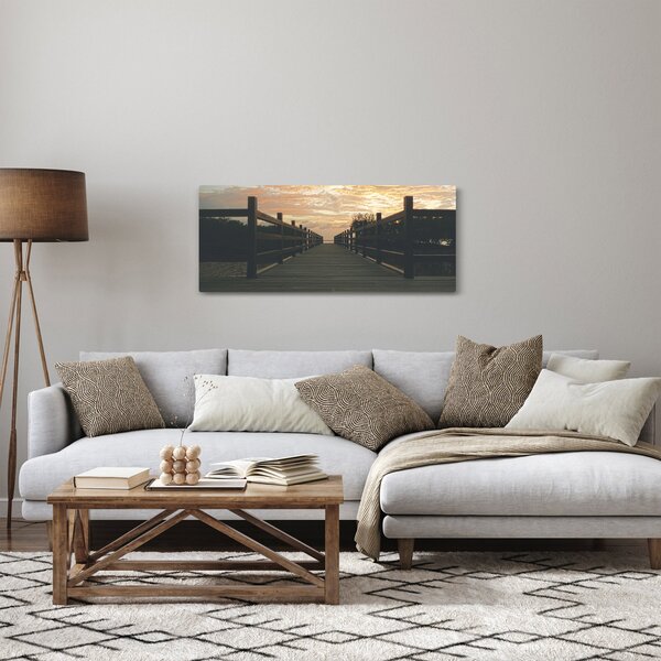 Egy fa móló képe a tó felett (120x50 cm)