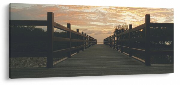 Egy fa móló képe a tó felett (120x50 cm)