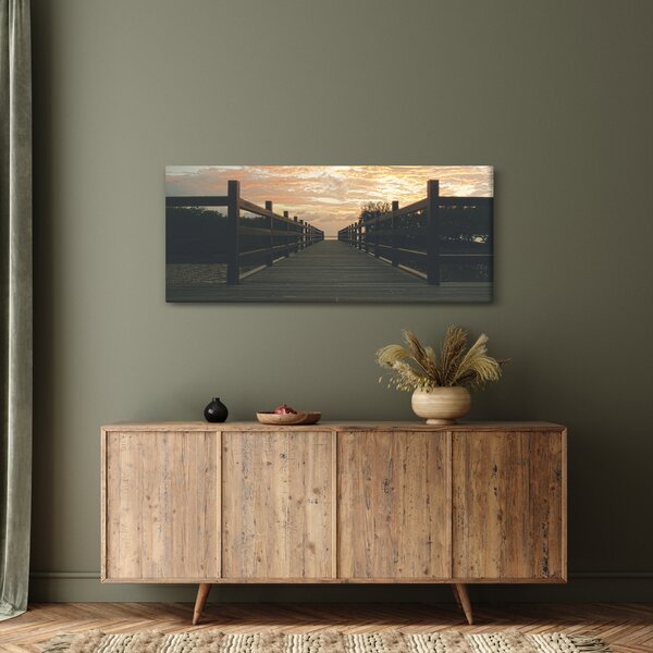 Egy fa móló képe a tó felett (120x50 cm)