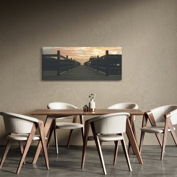 Egy fa móló képe a tó felett (120x50 cm)